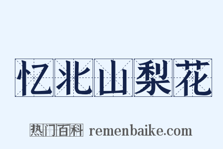 忆北山梨花是什么意思的图片